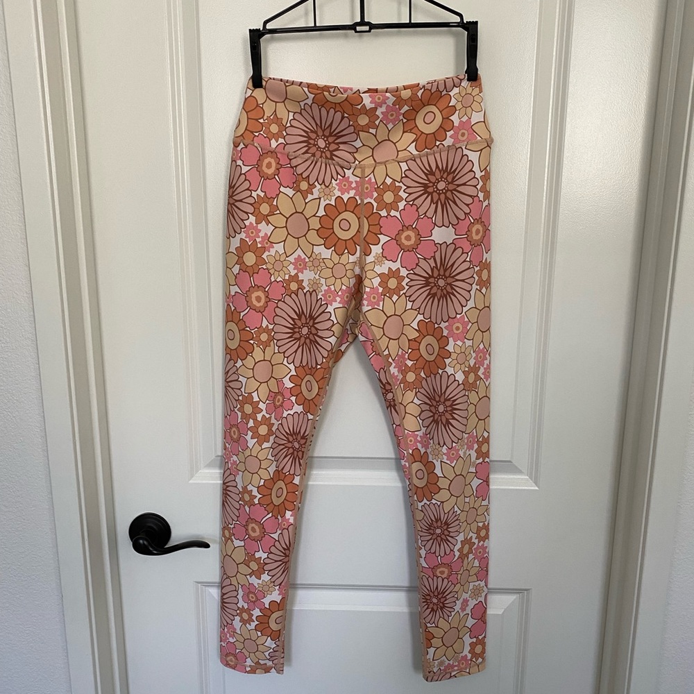Kavala Collective Flower Power Leggings L Coral